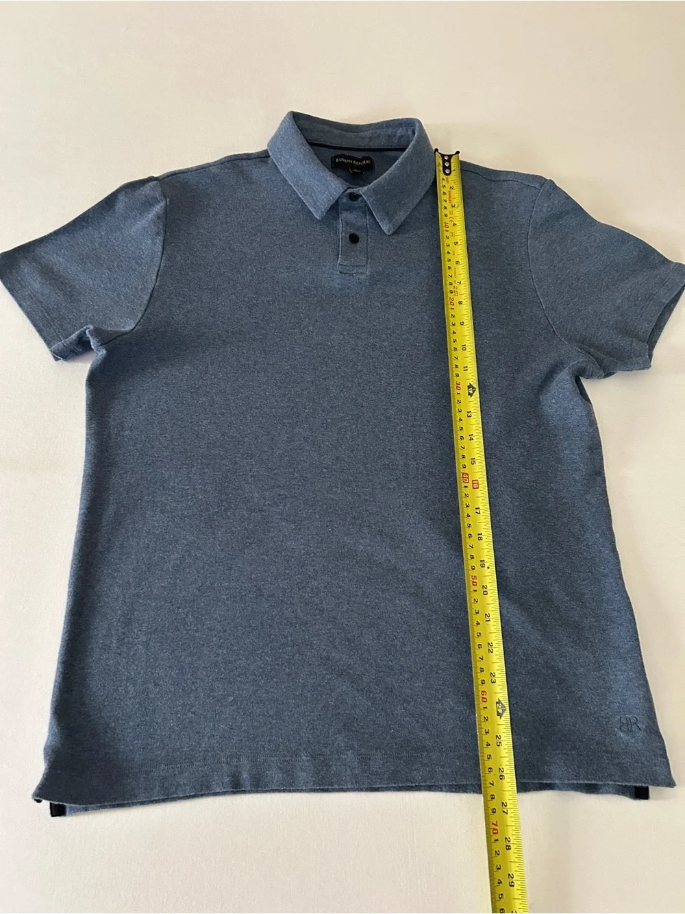 Banana Republic Men's Heather Slate Blue Polo